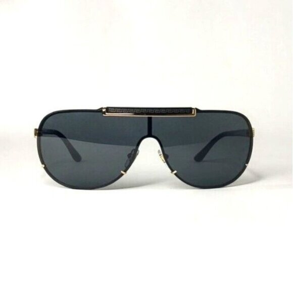VERSACE Suglasses VE2140 1002 Pilot Aviator Greca Shield Black Designer main image 14